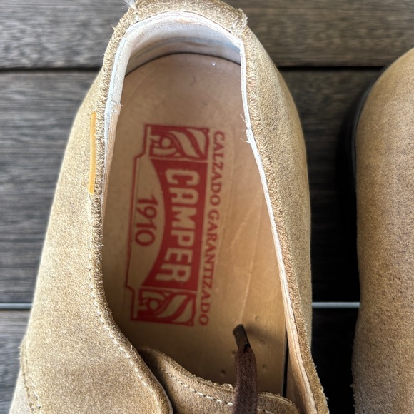 Camper Light Brown Suede Oxfords 39 - Picture 4 of 8